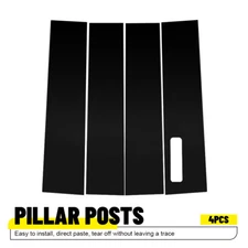 For 2015-2021 Ford Gloss F-150 Black Door Side Pillar Window Posts Cover Trims