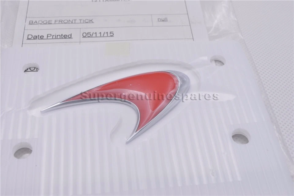 Insignia emblema roja capó delantero genuino Mclaren MP4-12C #1211A6987CP totalmente nueva (1 pieza) Foto 4 de 4