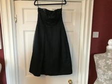 100% Silk Black Strapless Monsoon Cocktail Party Dress UK Sz 10