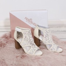 Fergalicious Maddox 3 Lace Sandal in Cream New
