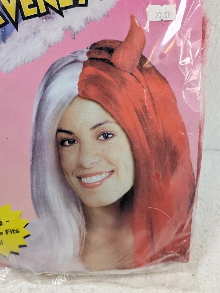 Masquerade Tyme - Adult Heavenly Devil Wig - Red/White New old Stock One Size Foto 2 de 4