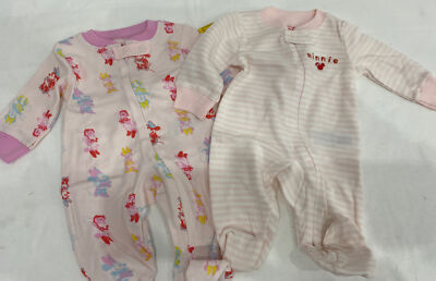 Minnie Mouse Disney x 2 Baby wächst Neugeborene Größe #315