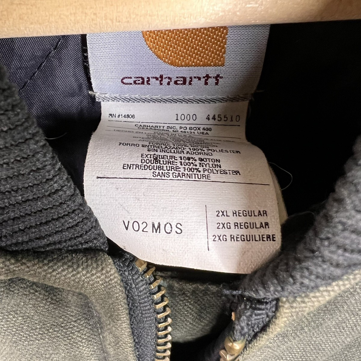 Vintage Carhartt Canvas Vest V02 MOS Faded Green Workwear USA 