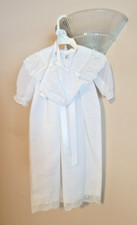 VINTAGE JO LENE WHITE 0-6 MONTH CHRISTENING EASTER BAPTISM DRESS WITH BONNET