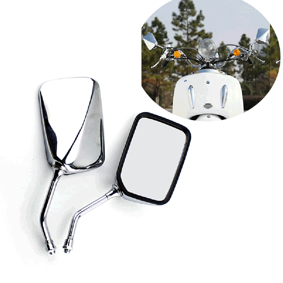 Espejos retrovisores cromados para moto Honda CR125R CR250R CR500R ST1100 10 MM Foto 2 de 4