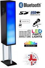 polaroid wireless tower speaker with disco party lights