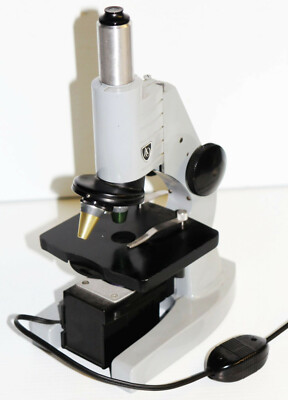 American Optical AO Microscope B-35-83 w/ 2 Objectives 10X & 43X + Light Source