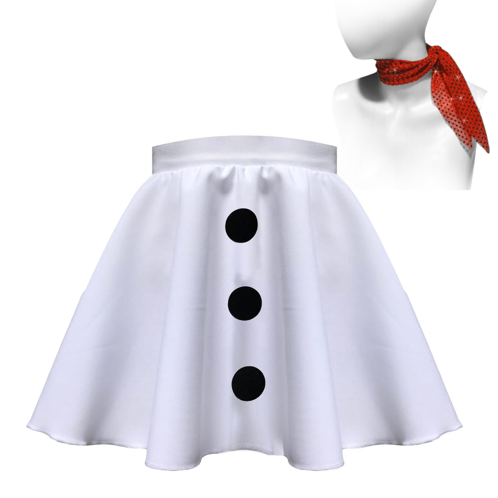 C様オーダー Womens CHRISTMAS DANCE COSTUME Snowman Skirt or Sparkle Scarf