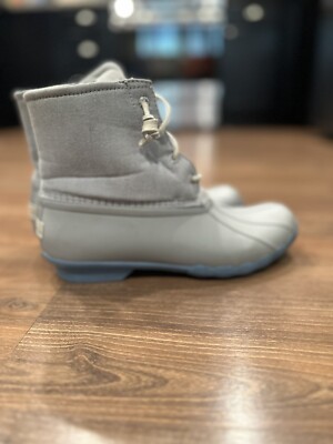 sperry duck boots gray and blue