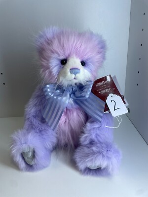 Charlie Bears Geburtstagstorte lila & weiß Pandabär Teddy 37 cm