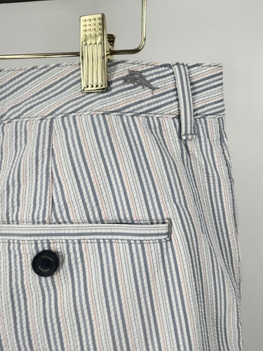 Tommy Bahama Shorts Herren gestreift Baumwolle lässig modern Logo Outdoor Strand 34