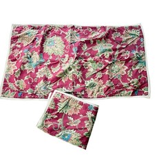 Ralph Lauren Chaps Annabelle 2 King Shams Red Jacobean Floral Paisley Jute Trim