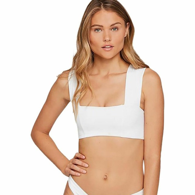 L Space Womens White Parker Convertible Bralette Bikini Top Swim