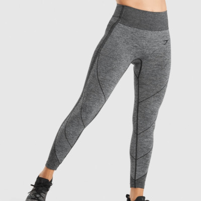 Gymshark Hyper Amplify Leggings Womens Medium Black Marl High Rise