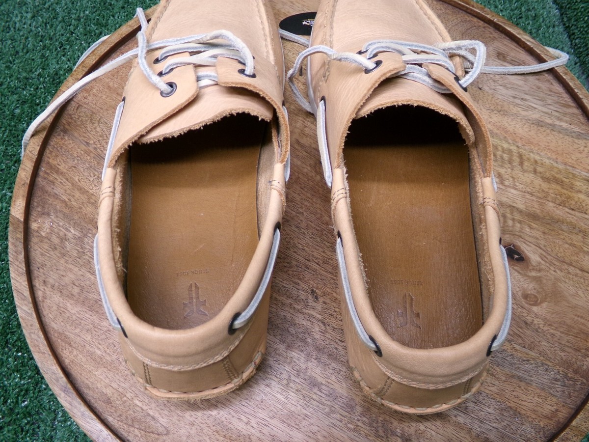 FRYE Sully Boat Loafers Brown Leather Slip On Casual Classic Shoes Mens Size 10 Frye Mens Leather Sully Boat Shoes Natural Brown Leather  main image 4
