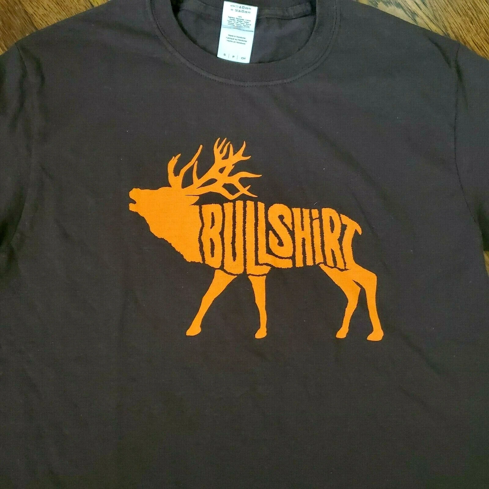 Moose City Brown Orange T Shirt Tee Crewneck Graphic Short Sleeve Mens S Retro