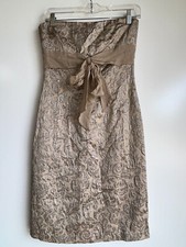 LEIFSDOTTIR Anthropologie Metallic Strapless Dress w/ Bow Size Medium