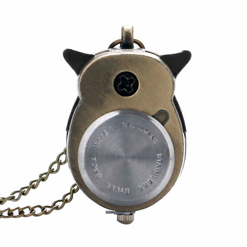 Vintage Quartz Pocket Watch Necklace Chain Bronze Case with Cute Owl Design Gift eBay
