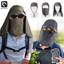 Men Women Sun Hat With Neck Flap Face Cover Outdoor Fishing UV Protection Cap