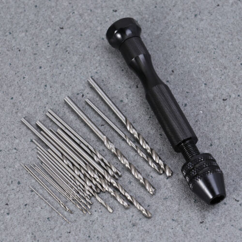  0.3-3.4mm Precision Pin Vise Hand Drill with Drill Bits Set of 25 Pieces Rotary - Picture 1 of 11