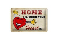 Blechschild Spruch 30X20 Cm Home Is Where Your Heart Is Deko Schild Tin Sign