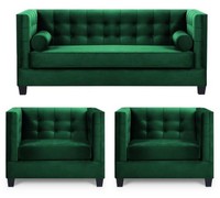Sofagarnitur Couch Samt Polster Couchen Komplett Set Garnituren Wohnzimmer GrüN
