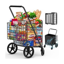 450lbs Capacity Shopping Cart,Upgrade Huge Grocery Cart on Whee... USA FAST SHIP