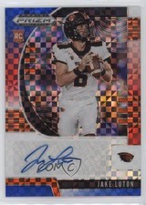2020 Panini Prizm Draft Picks Rookies Red White & Blue 47/99 Jake Luton Auto xr1