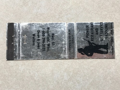 #ad AV126 Matchbook Cover Pioneer Restaurant Westfield Wisconsin WI $4.99
