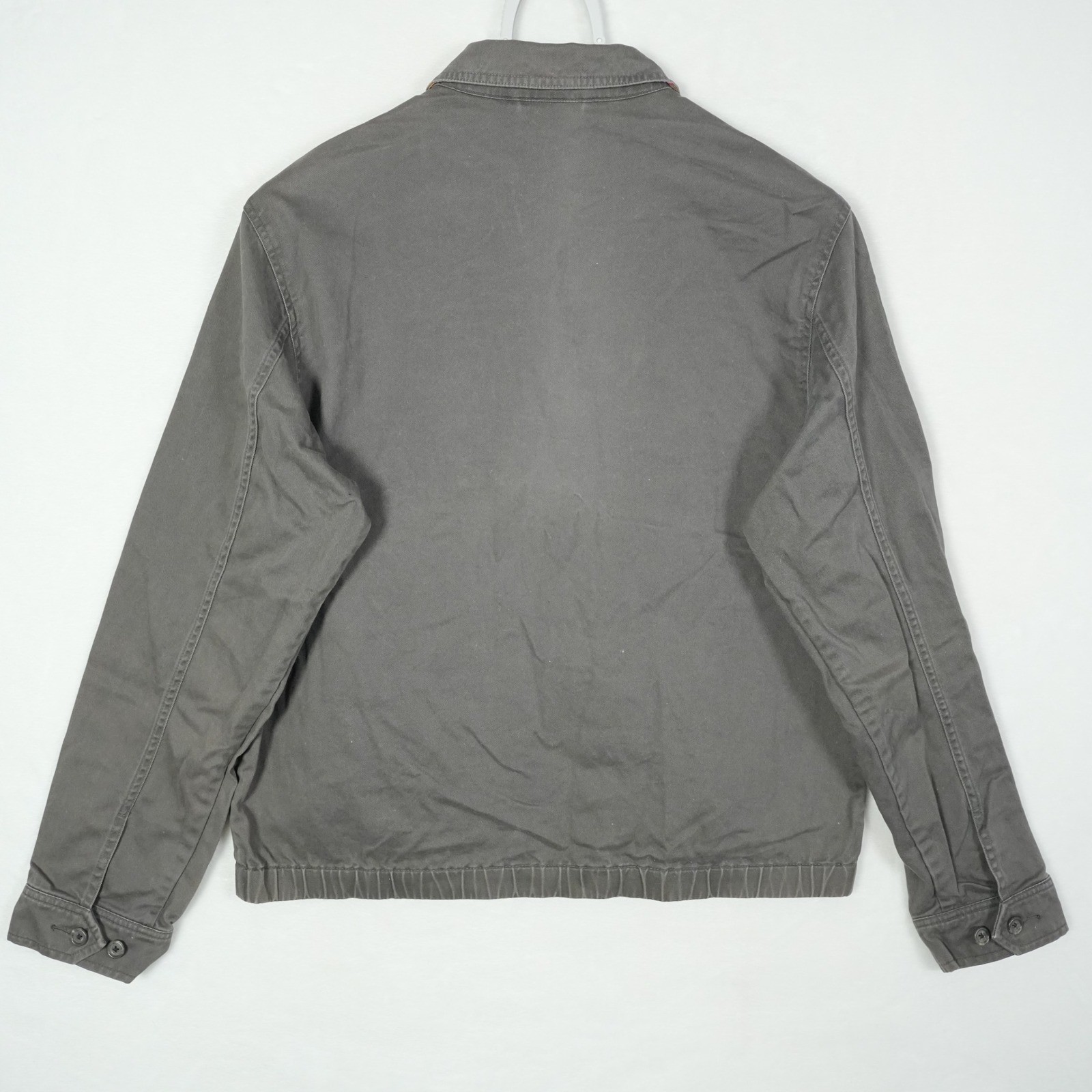 Polo Ralph Lauren Harrington Jacket Men's Grey Full Zip Jacket Cream Pony Size M