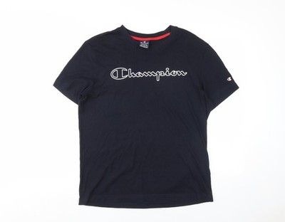 Herren T-Shirt UK Größe M Champion schwarz Baumwolle