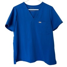 FIGS Catarina Technical Collection Blue Scrub Top Women's Size L