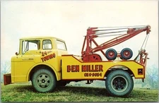 Vintage 1960s TOW TRUCK Advertising Postcard BEN MILLER TOWING / Blank Back
