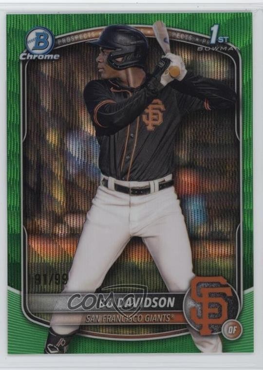 2025 Bowman Chrome Prospects Green Wave Refractor 91/99 Bo Davidson #BCP-206 5d5