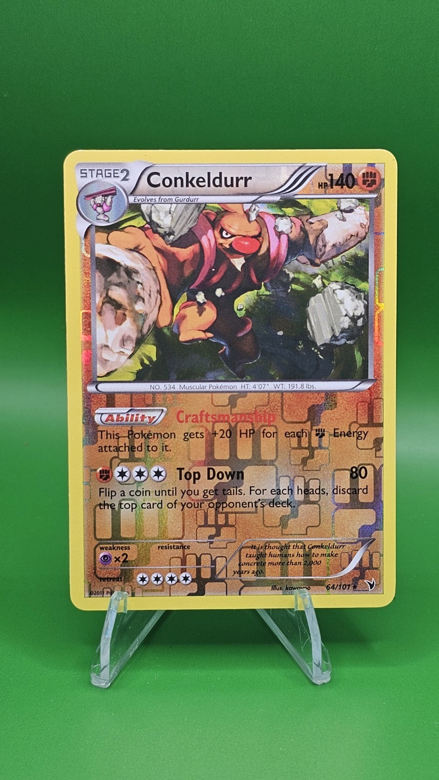Conkeldurr 64/101 Reverse Holo Rare Noble Victories Pokémon Card NM