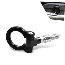 Car Front Bumper Tow Hook, Screw-on Smooth Towing Trailer Puller, 1 PC Black