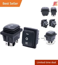 Durable Black DPST Toggle Switch 16A, 2Pcs for Boats & Household Appliances