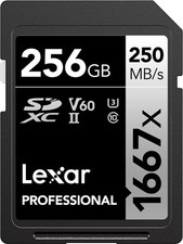 Lexar - 256GB Professional 1667x SD Card, UHS-II, C10, U3, V60, 1080p Full HD...