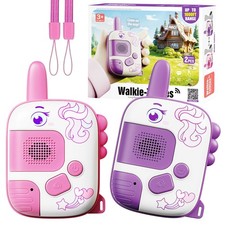 Walkie Talkies for Kids Ages 3-9 - 2 Pack Outdoor v, Unicorn-Pink Purple
