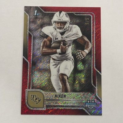 2025 Bowman U Chrome Red Shimmer (Bookend 5/5 Jaden Nixon UCF Knights Packers