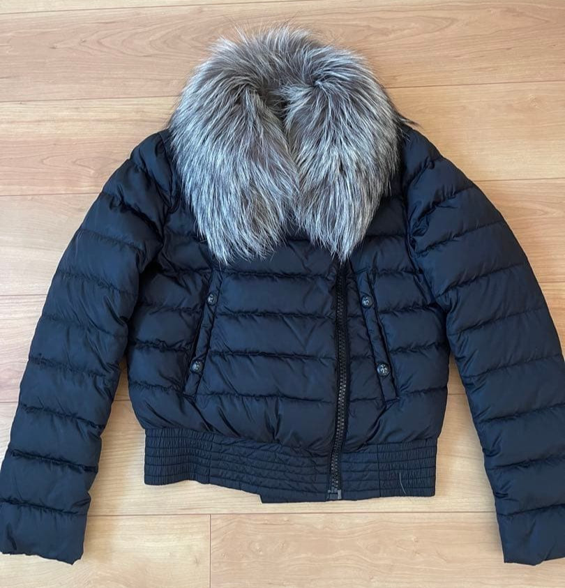 Emilio Pucci Long Sleeve Down Jacket Black Detachable Fox Fur Size US 6 Japan