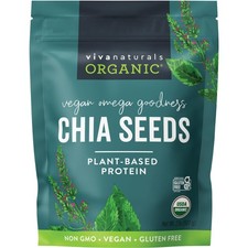 Viva Naturals Organic Chia Seeds, 2 lb, 32 Oz   2 Pounds Pack of 1 , White