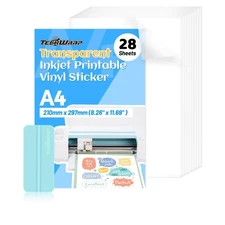 Clear Printable Vinyl Sticker Paper for Inkjet Printer, Clear Paper Laminatin...