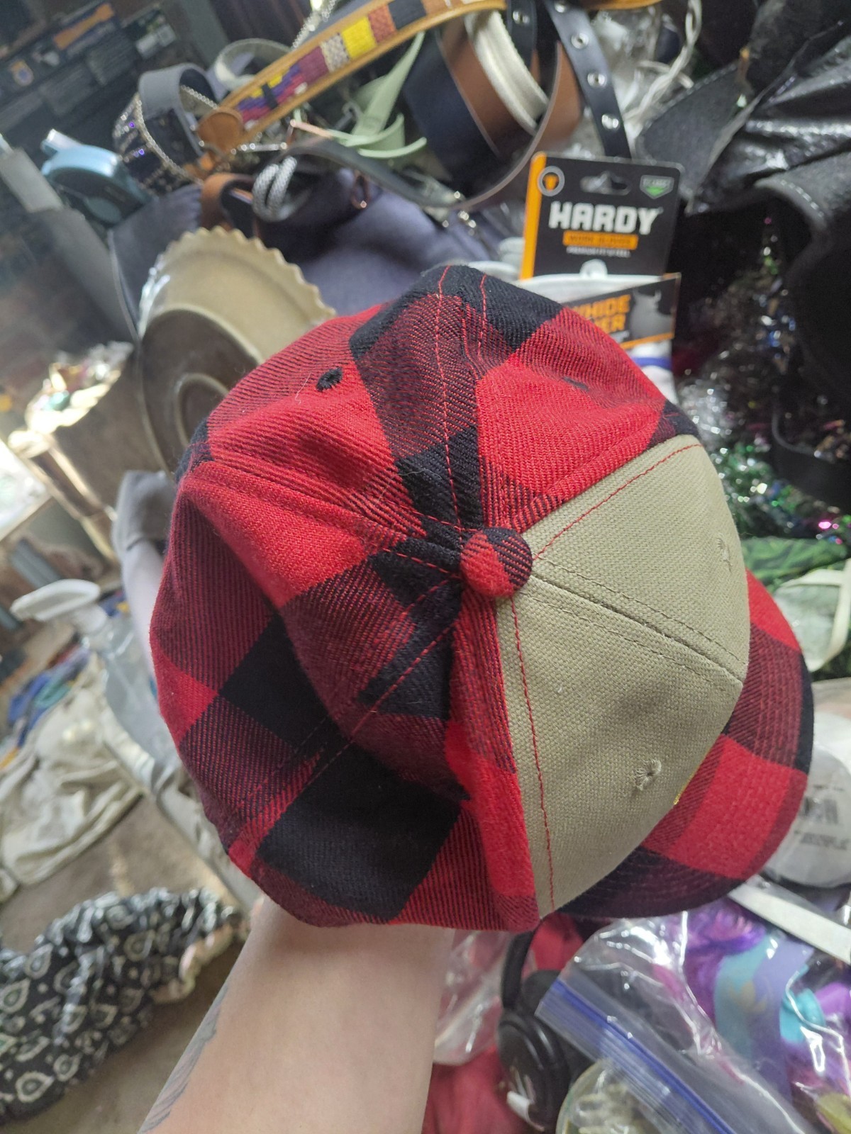 Cabela's Flannel Hex Patch Adjustable Snapback Ca… - image 4