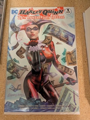 HARLEY QUINN 25th ANNIVERSARY 1 GREG HORN JESTER COSTUME VARIANT LTD BATMAN NM