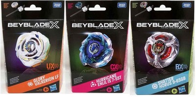 Beyblade X Starter Pack Set of 3 Shatter/Hurricane/Glory Valkerion G0840AS26