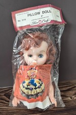 NOS Vintage Fibre Craft 8" Pillow Doll Red Hair With Blue Eyes 3119 1988