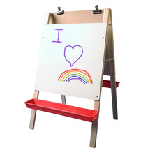 Preschool Easel 40x24 Adjustable Height Dry Erase w/ 2 Clips Paint Trays