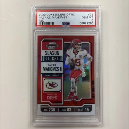 2023 Contenders Optic #26 Patrick Mahomes II Red Color Match /175 PSA 10 Gem Mt