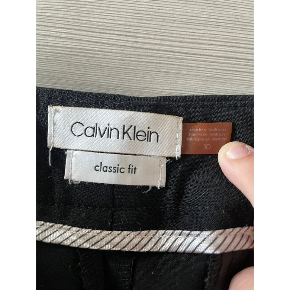 Calvin Klein Classic Fit Dress Pants Womens 10 Black Work Career Minimalist - Image 3 of 4